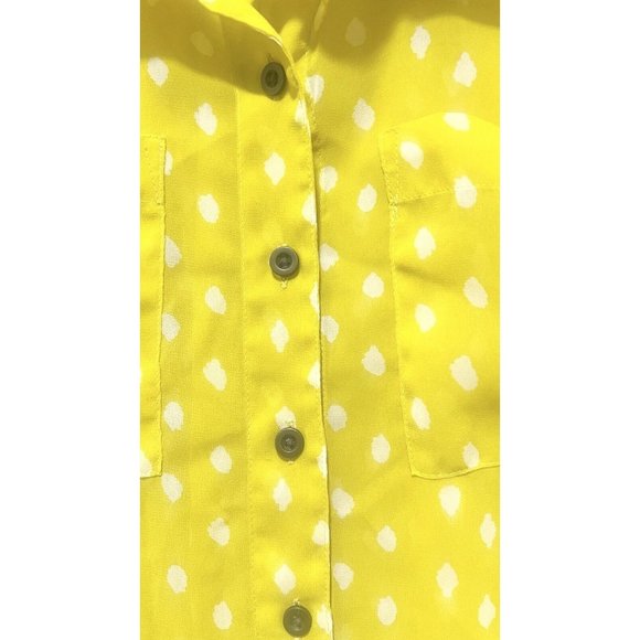 Mudd Sheer Button Shirt Womens Medium Polka Dot Size M - Picture 2 of 6